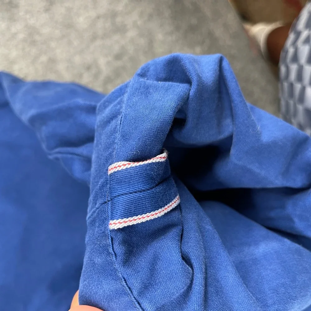 J.Crew Selvedge Officer Chino Pants Mens 36x32 Straight Fit Blue Cotton